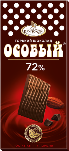 

Шоколад горький Фабрика имени Крупской Особый 72% 88 г