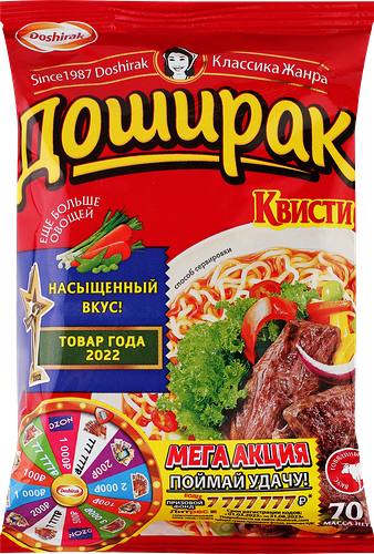 Лапша Доширак Квисти с говядиной, 70г