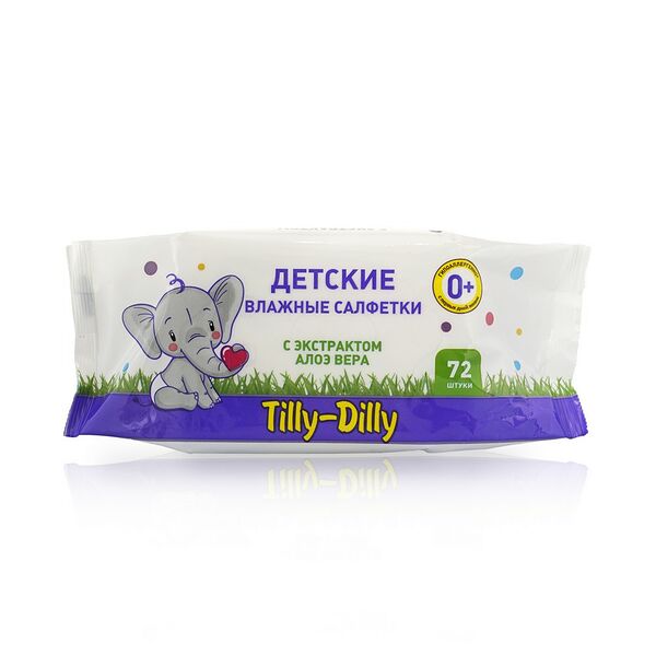 Детские влажные салфетки Tilly-Dilly алоэ 72шт