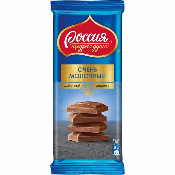 Шоколад молочный Россия-Щедрая Душа, 82г