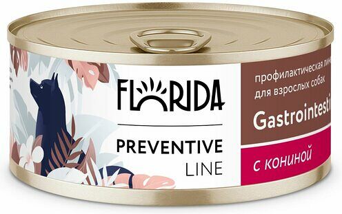 Консервы для собак Florida Preventive Line Gastrointestinal Поддержание здоровья пищеварительной системы, с кониной 