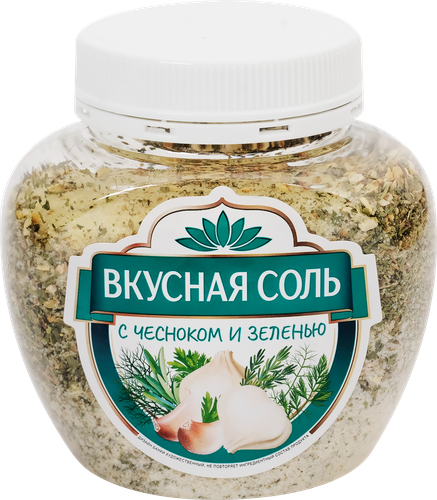 

Соль йодированная Вкусная соль с чесноком и зеленью 400 г