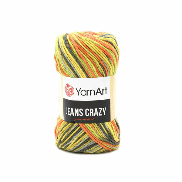 Пряжа YarnArt 'Jeans Crazy' 50гр 160м (55% хлопок, 45% полиакрил)(7201 секционный),шт