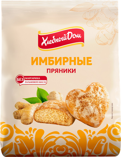 

Пряники Хлебный дом Имбирные сердечки 300 г