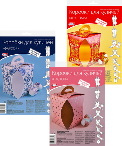 

Пасхальный набор Домашняя кухня Коробка для куличей 2 шт и термоэтикетки 4 шт в ассортименте