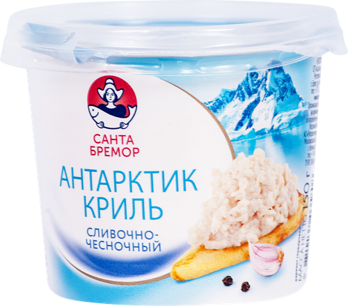 

Паста из морепродуктов "Антарктик-Криль сливочно-чесночный" Санта Бремор 150 г