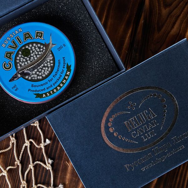 Подарочный набор Икра черная осетровая Астраханская, 250 грамм