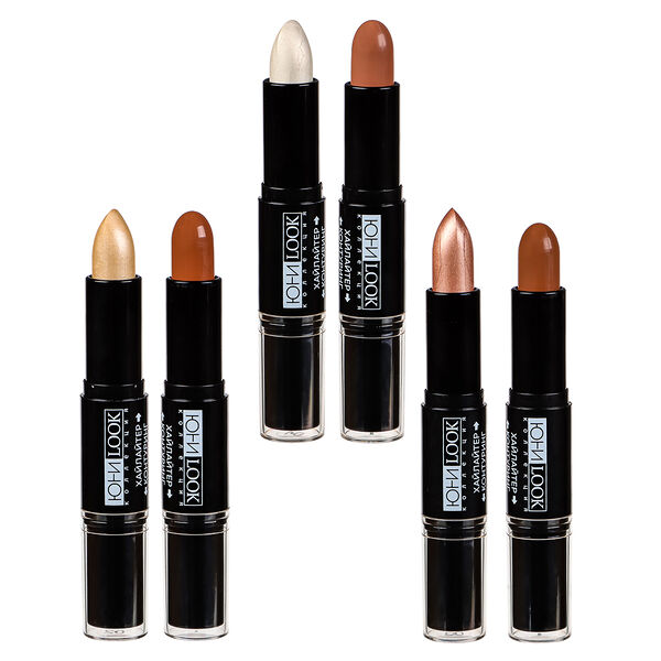 Юниlook хайлайтер и контуринг кремовые 2в1 в стике, 8 гр, 3 тона, тс-21