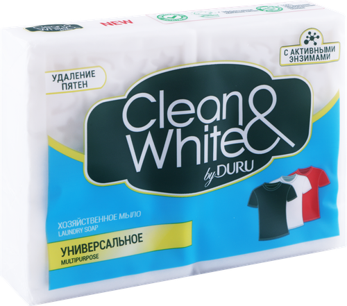

Хозяйственное мыло Clean&White by Duru Универсальное 125 г