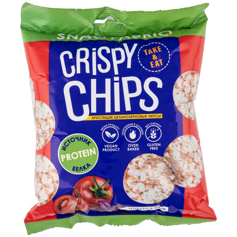 

Чипсы низкокалорийные Snaq Fabriq Томат и базилик без глютена 50 г