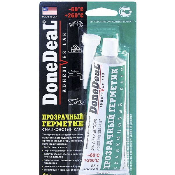 Прозрачный силиконовый герметик-клей 85г DD6705