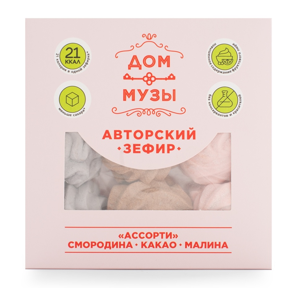 

Зефир Дом Музы Черная смородина-какао-малина, 110г
