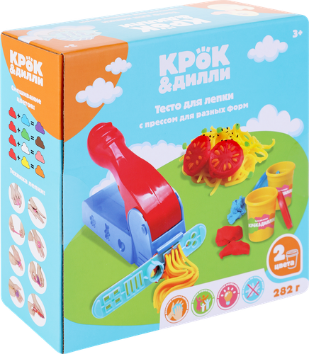 

Тесто для лепки КРОК&ДИЛЛИ с прессом, 5 предметов, Арт. 3901
