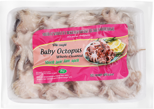 Осьминоги-мини свежемороженые BABY OCTOPUS целые очищенные 40/60, 276г