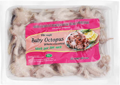 

Осьминоги-мини свежемороженые BABY OCTOPUS целые очищенные 40/60, 276г