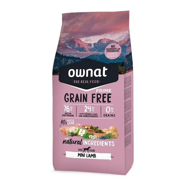 GRAIN FREE PRIME сухой корм Ownat для собак мелких пород беззерновой, с ягненком, 1 кг 