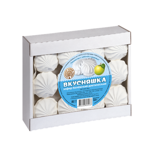 

Зефир диетический Натуральный Белевский продукт Вкусняшка, на патоке, 560 г