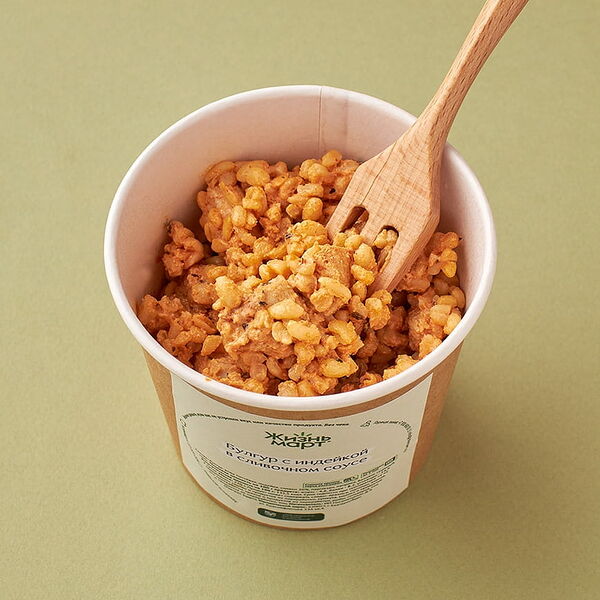 Булгур с индейкой в сливочном соусе