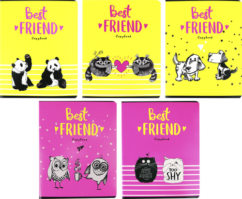 

Тетрадь Collezione Лучшие друзья А5 96 листов клетка дизайн в ассортименте 1 шт.