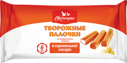 

Творожные палочки Свитлогорье глазированный в карамельной глазури с ванилью 23% 180 г