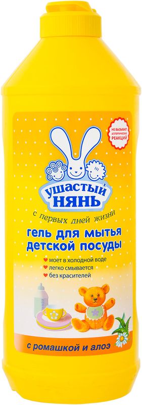 

Средство для мытья детской посуды Ушастый нянь с ромашкой и алоэ 500 мл
