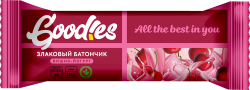 

Злаковый батончик Goodies Granola Bar со вкусом йогурта и вишни 40 г