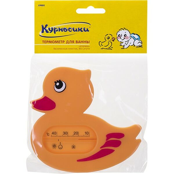 Термометр для ванной Курносики Уточка оранжевый