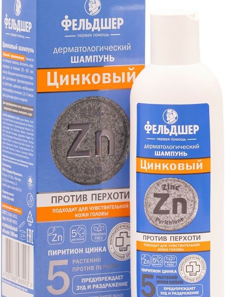Шампунь для волос Фельдшер дерматологический цинковый 180мл