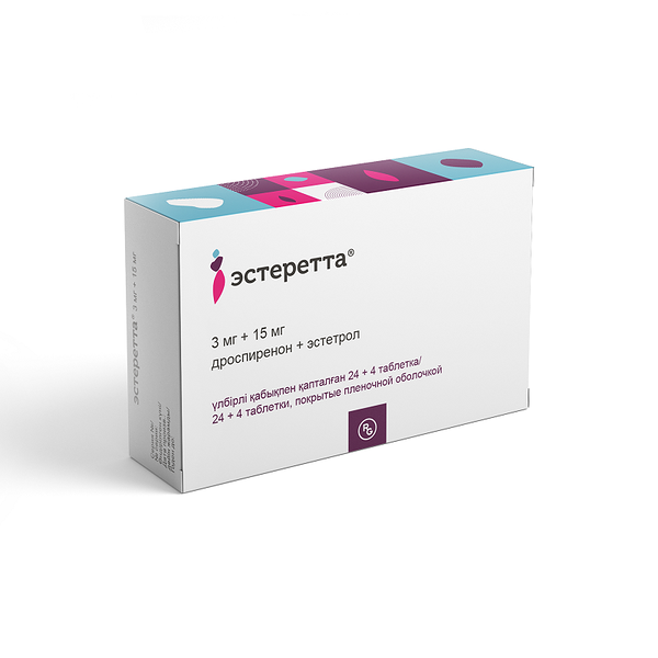 Эстеретта таблетки 3 мг + 15 мг 28 шт