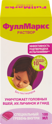 

Раствор ФуллМаркс для уничтожения вшей с гребнем 100 мл