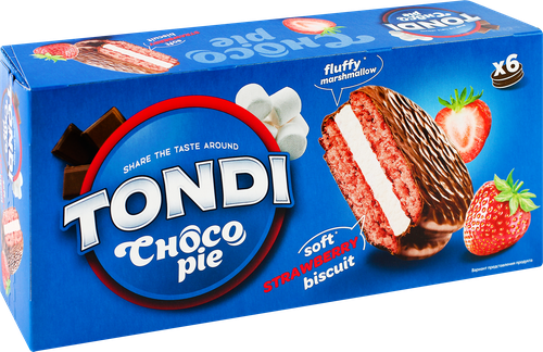

Печенье Tondi Choco Pie клубничное, глазированное 180 г