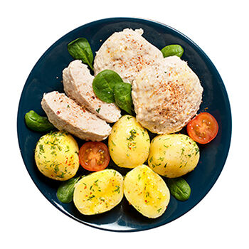 Котлеты Уже Готово из мяса птицы паровые с отварным картофелем 290 г