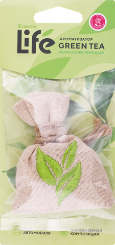 

Ароматизатор автомобильный Лента Life Green Tea, подвесной, Арт. 10357 35 г