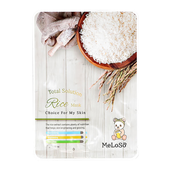 Маска для лица Meloso Total Solution с экстрактом риса выравнивающая тон кожи, 25 г