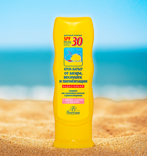 

Крем-барьер Floresan Водостойкое от загара веснушек и пигментации SPF 30 125 мл