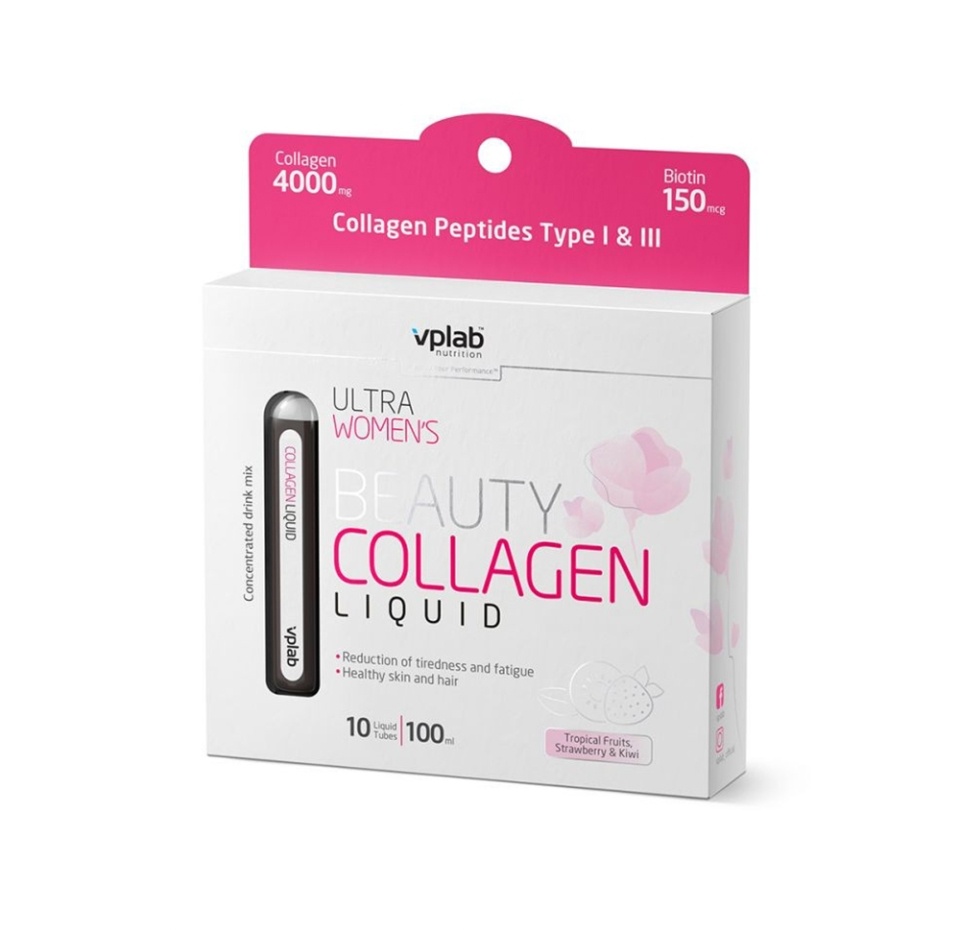 

Коллаген жидкий VPLAB Nutrition Beauty Collagen & Biotin Liquid 10 ампул*10мл Великобритания