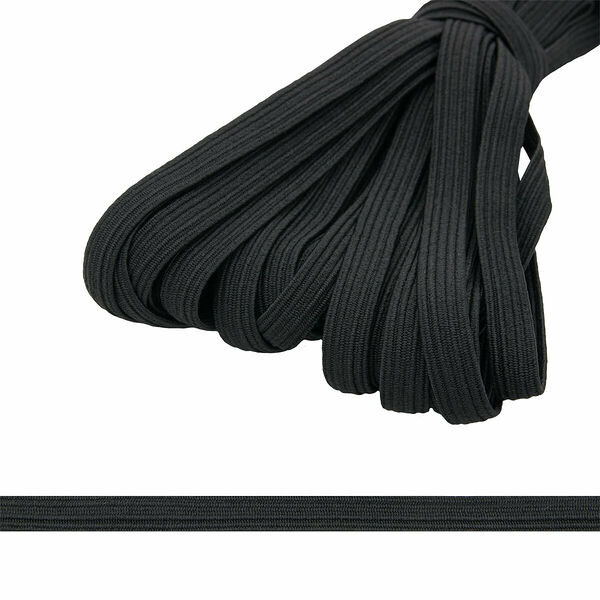 С1049 Тесьма эластичная 1см *(10м) цветная (Черный)