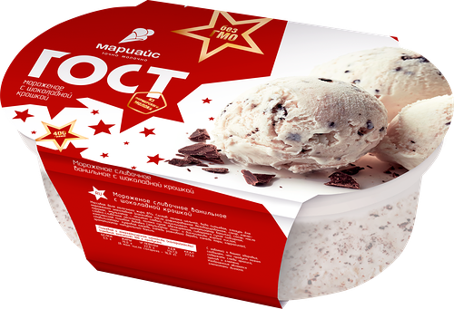 Мороженое МАРИАЙС Сливочное с шоколадной крошкой 8%, без змж, контейнер, 400г