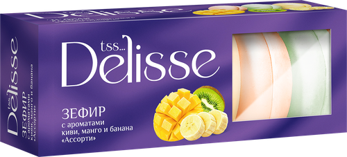 

Зефир DELISSE Ассорти с ароматом киви, манго, банана 210 г