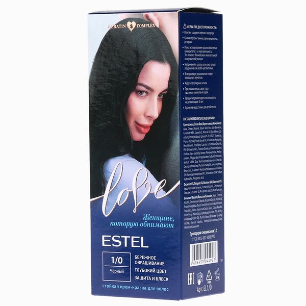 Краска-крем для волос Estel Love 1/0, Черный