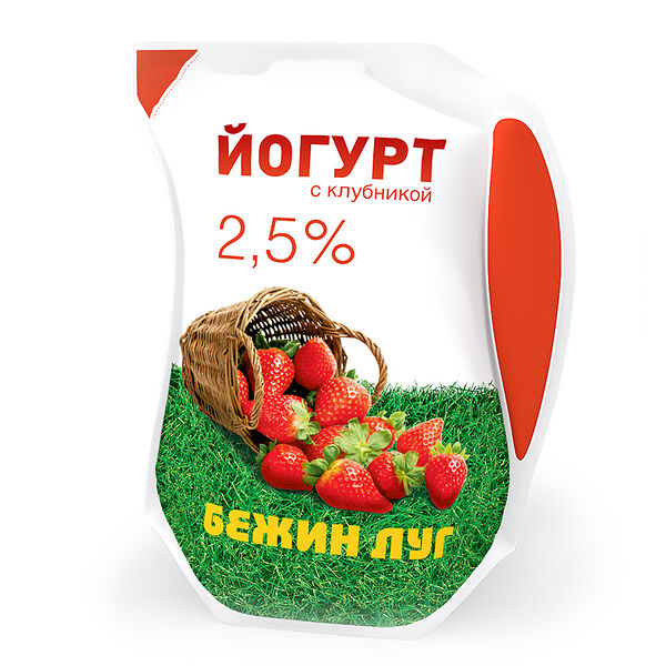 Йогурт питьевой Бежин луг клубника, 2.5%
