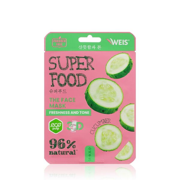 Маска для лица WEIS Super Food Freshness and Tone с экстрактом огурца 23 г