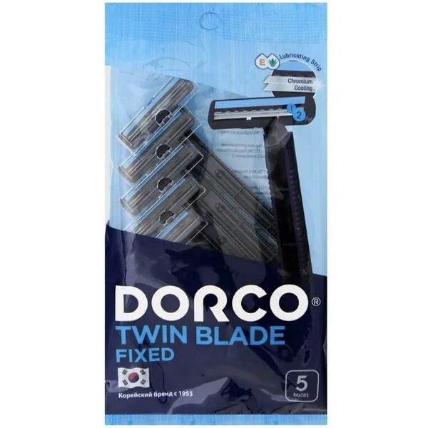 Станок Dorco twin blade fixed для бритья одноразовый, 5шт
