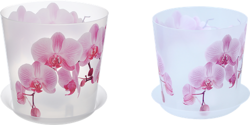 Кашпо Idea Деко Орхидея с подставкой, 1.2л, 12.5х10.5х12.5, 1 шт в ассортименте