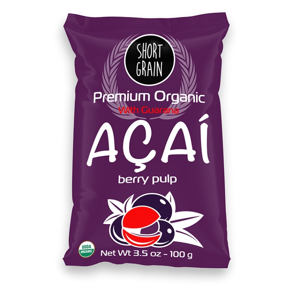 

Пюре замороженное Short Grain из мякоти ягоды асаи с сахарным тростником и гуараной 100 г