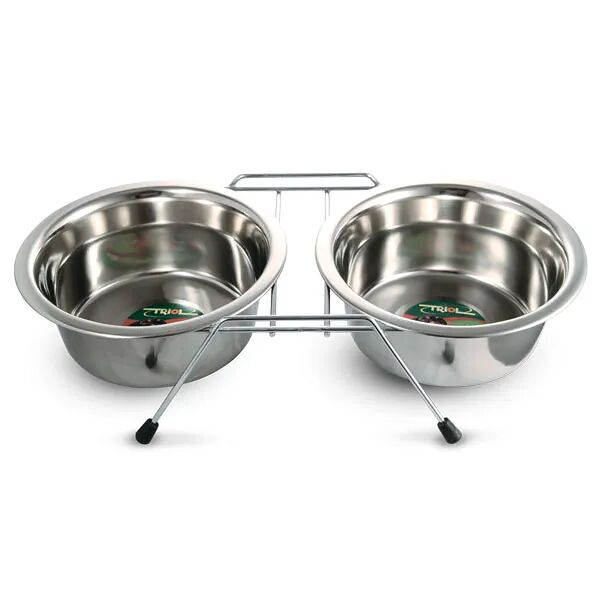 Миска Triol металлическая на подставке для собак, 2 шт. x 0.8 л