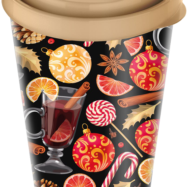 Стакан Профит Хаус с крышкой с декором