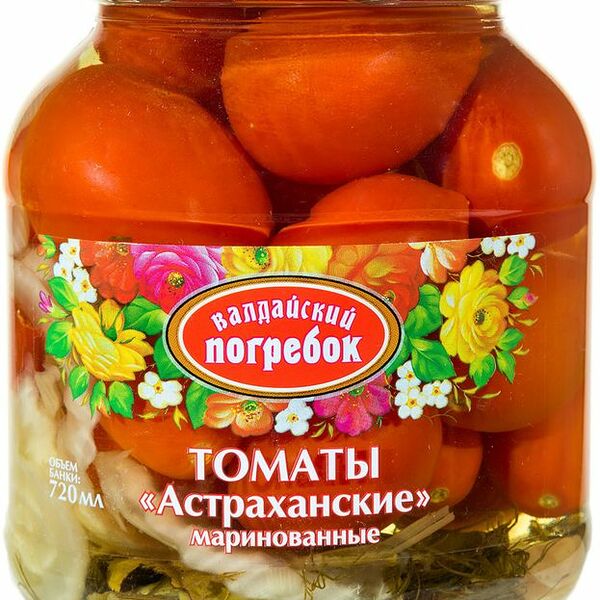 Томаты Валдайский Погребок Астраханские маринованные, 660г
