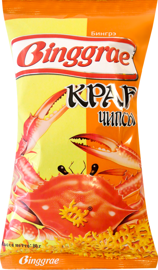 

Чипсы хрустящие Binggrae Краб 80 г