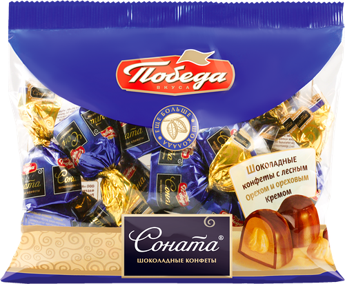 Конфеты Победа Вкуса шоколадные Соната с лесным орехом, 200г